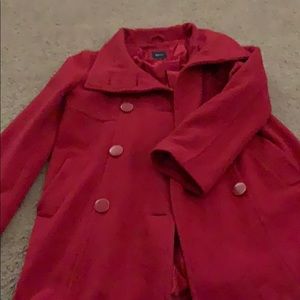 Kids red pea coat